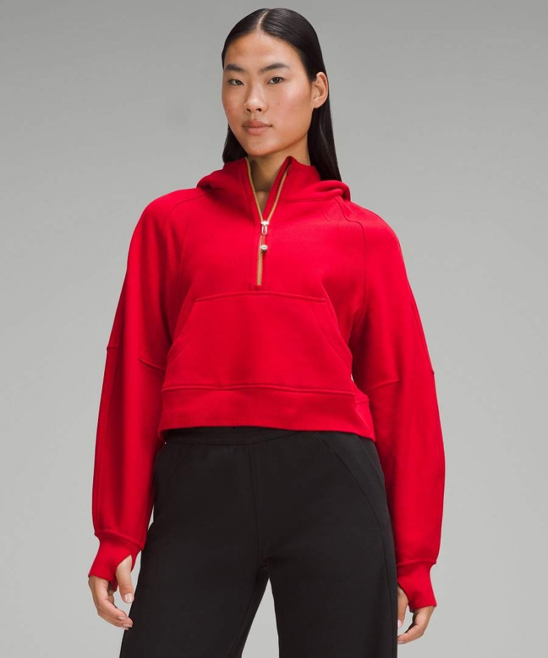 Lululemon Lunar New Year Scuba Oversized Half-Zip Hoodie Dam Mörkröda Sverige | TNMYGP436