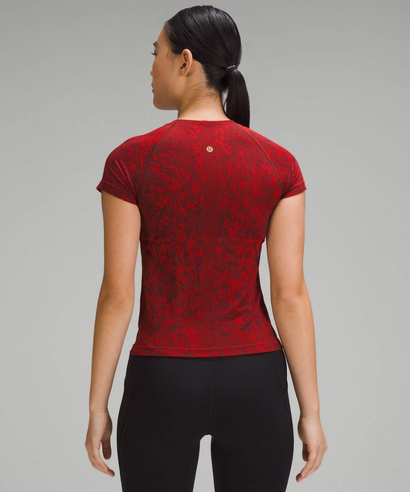 Lululemon Lunar New Year Swiftly Tech 2.0 Race Length Korta-Sleeve T-shirt Dam Mörkröda Sverige | VRMDZL390