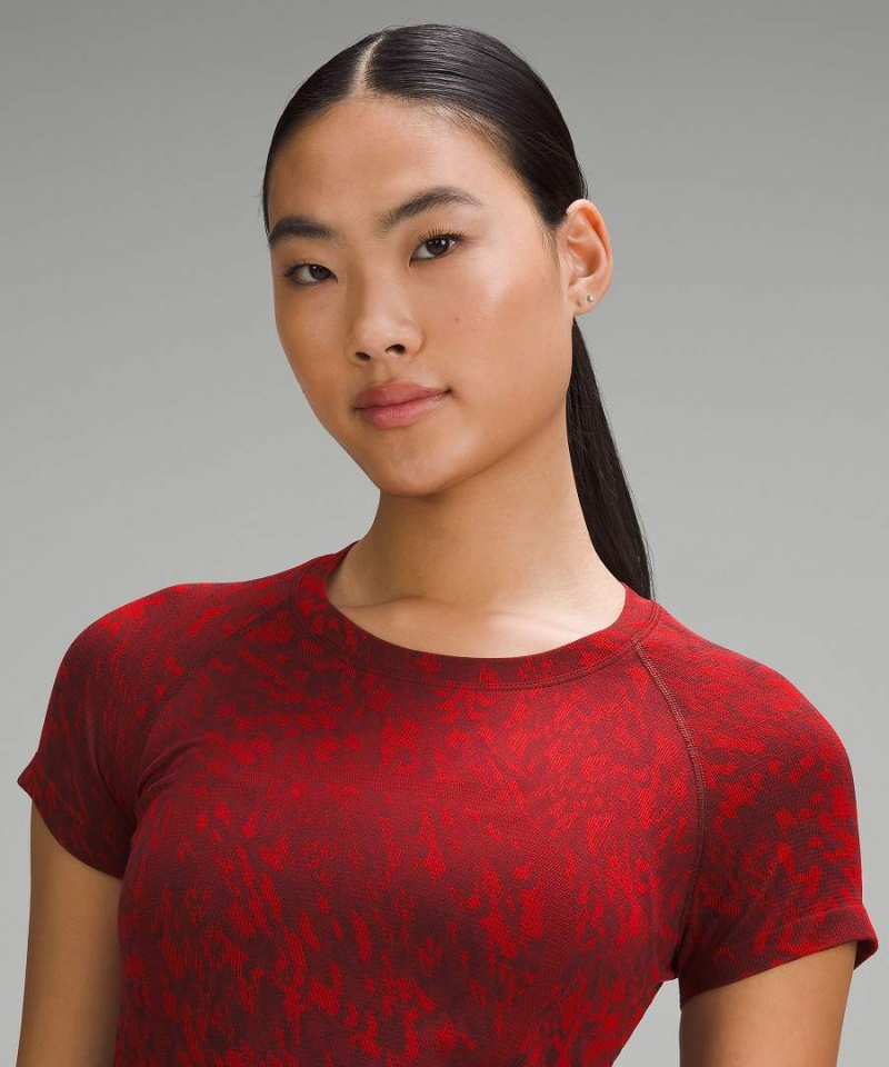 Lululemon Lunar New Year Swiftly Tech 2.0 Race Length Korta-Sleeve T-shirt Dam Mörkröda Sverige | VRMDZL390