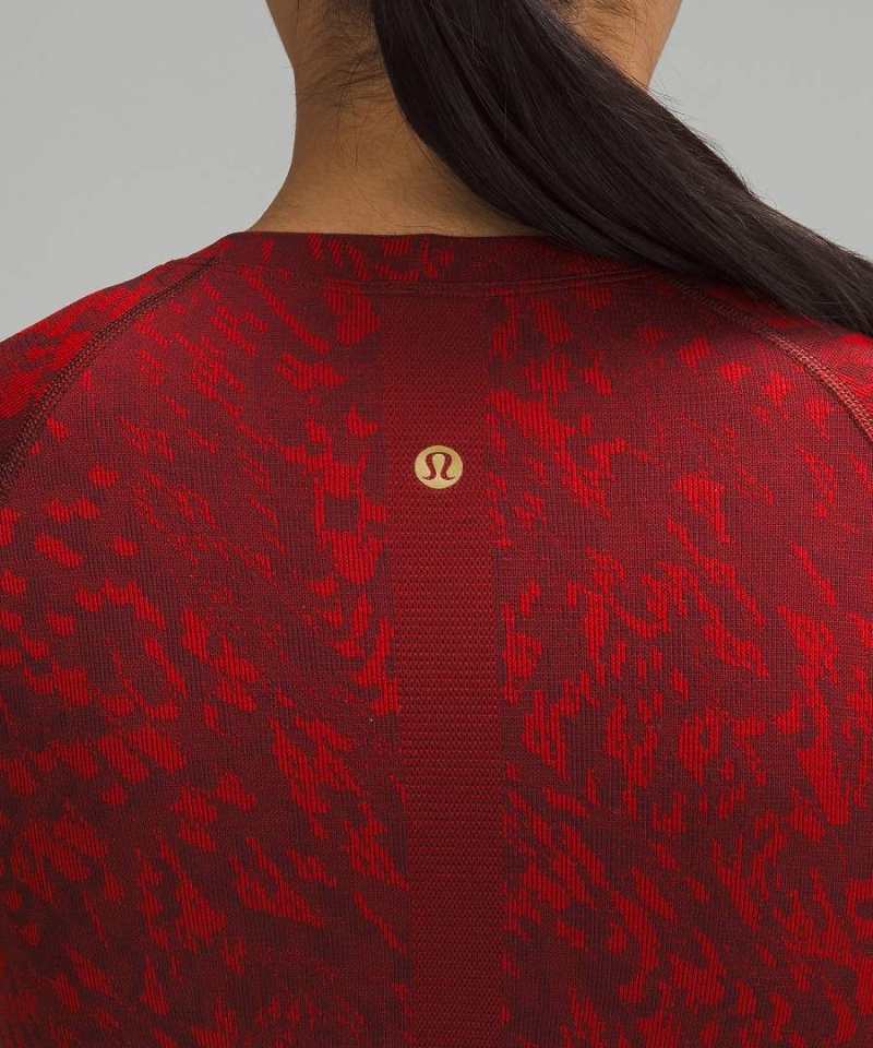 Lululemon Lunar New Year Swiftly Tech 2.0 Race Length Korta-Sleeve T-shirt Dam Mörkröda Sverige | VRMDZL390
