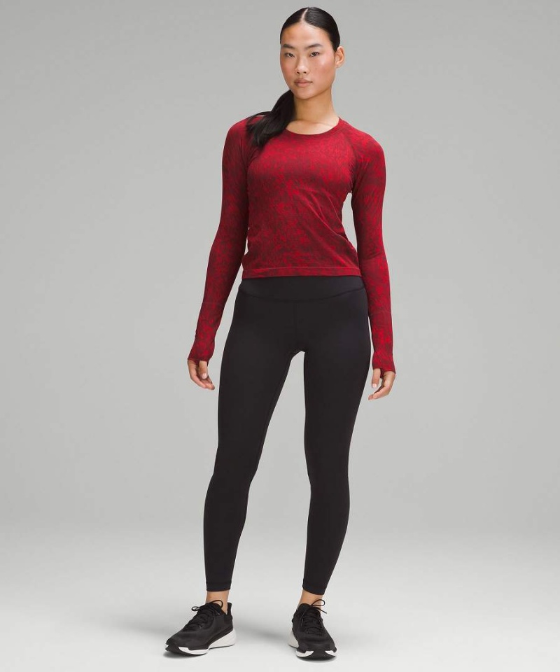 Lululemon Lunar New Year Swiftly Tech 2.0 Race Length Långärmad Tröja Dam Mörkröda Sverige | AMOCTW910