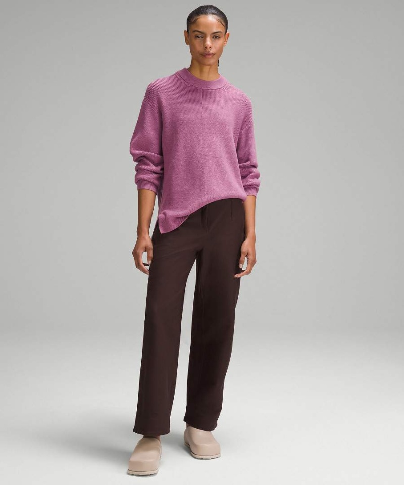 Lululemon Merino Ull-Blend Räfflad Crewneck Tröjor Dam Lila Sverige | OUHXBK891
