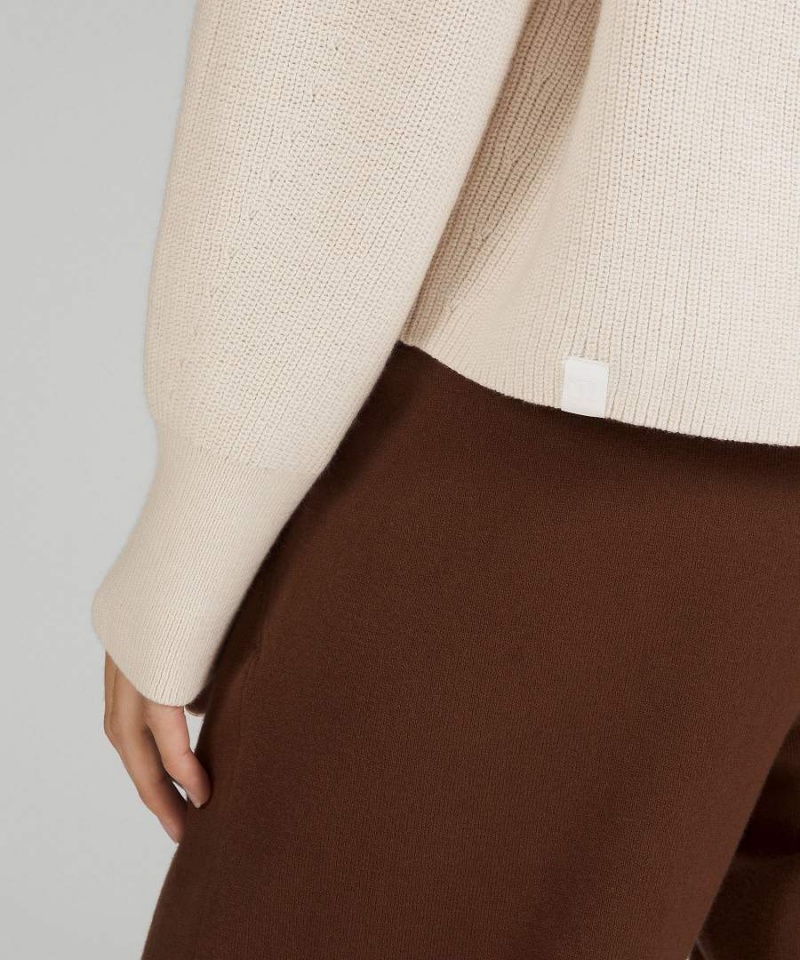 Lululemon Merino Ull-Blend Räfflad Turtleneck Tröjor Dam Svarta Sverige | VYXEKP124
