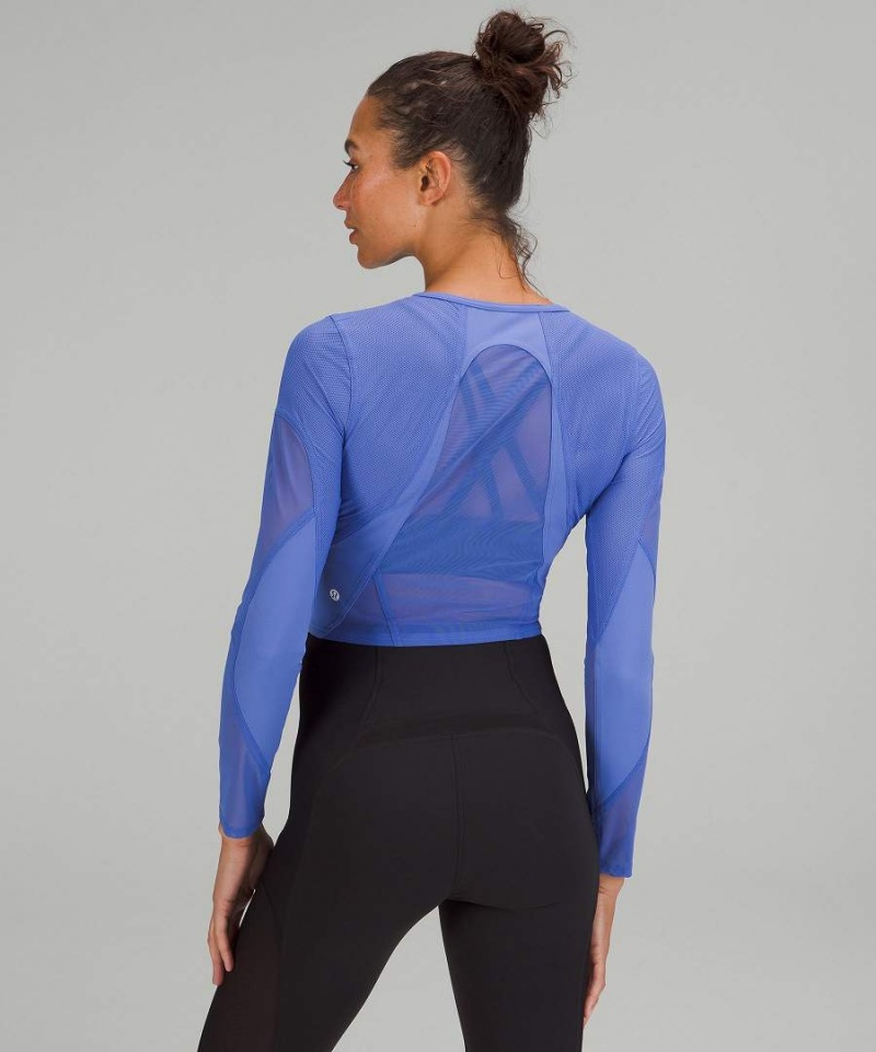 Lululemon Mesh Panelled Tränings Långärmad Tröja Dam Indigo Sverige | DISTOK218
