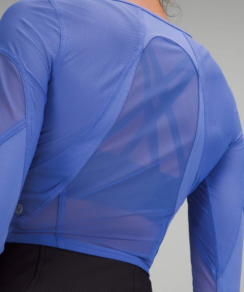 Lululemon Mesh Panelled Tränings Långärmad Tröja Dam Indigo Sverige | DISTOK218