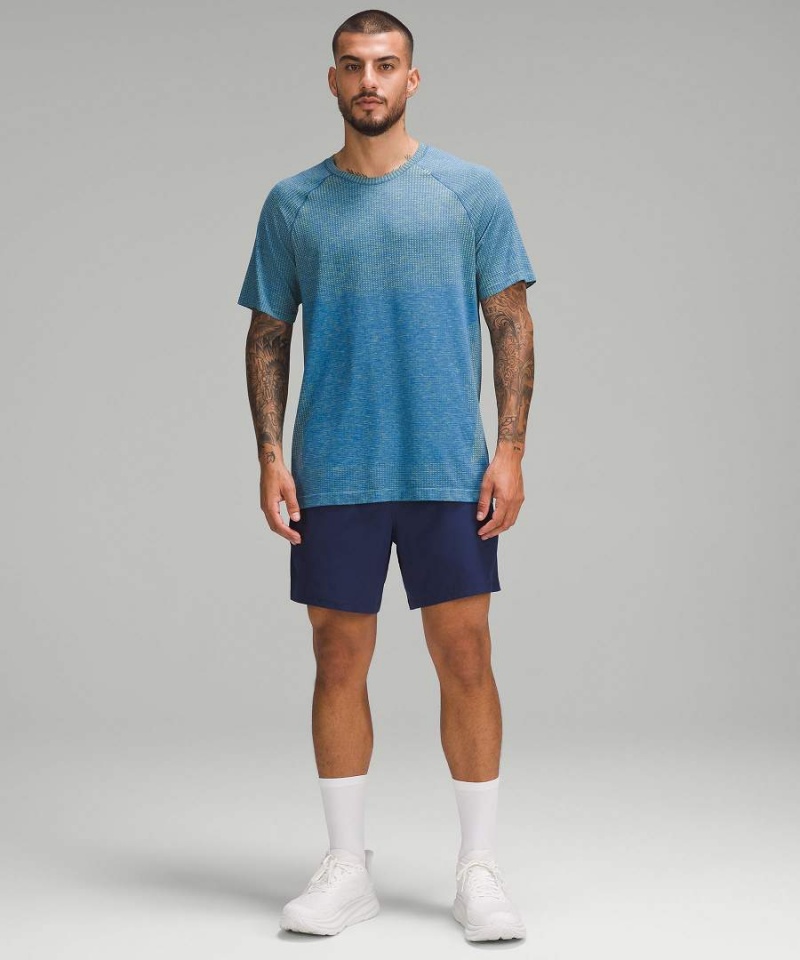 Lululemon Metal Vent Tech Korta-Sleeve T-shirt Herr Gula Blå Sverige | CNJEFA710