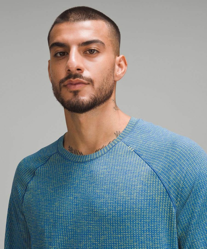 Lululemon Metal Vent Tech Korta-Sleeve T-shirt Herr Gula Blå Sverige | CNJEFA710