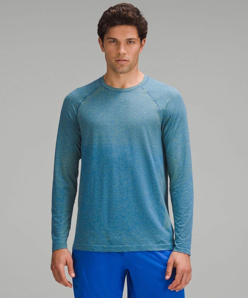 Lululemon Metal Vent Tech Långärmad Tröja Herr Gula Blå Sverige | PWBNUX182