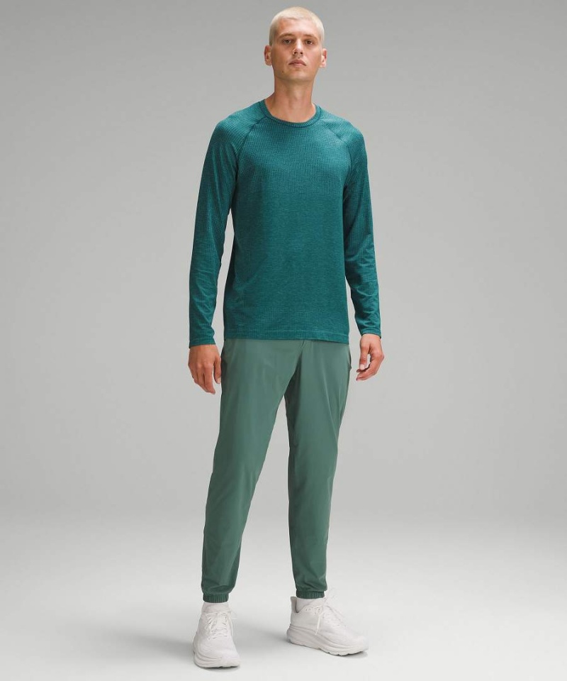 Lululemon Metal Vent Tech Långärmad Tröja Herr Turkos Sverige | DNUWAS419