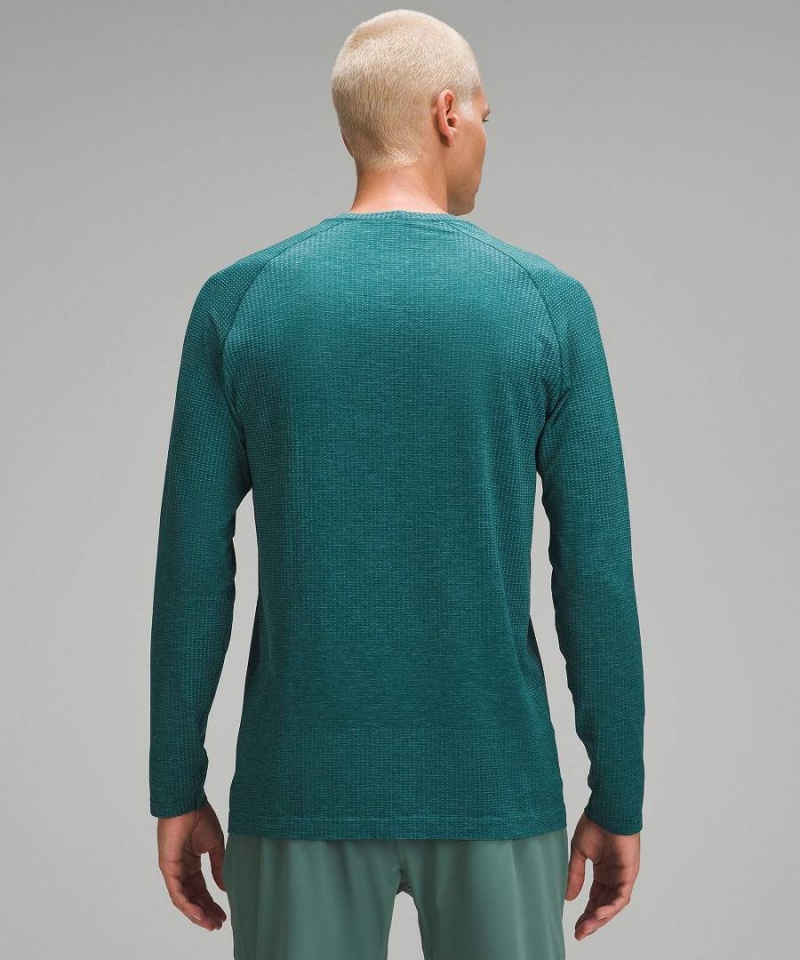 Lululemon Metal Vent Tech Långärmad Tröja Herr Turkos Sverige | DNUWAS419