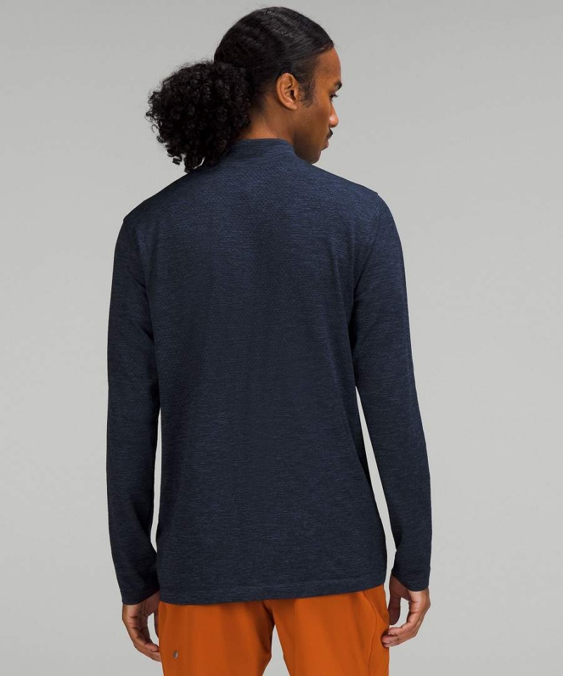 Lululemon Metal Vent Tech Midweight Half Zip Tröjor Herr Blå Marinblå Sverige | NCGWUT826
