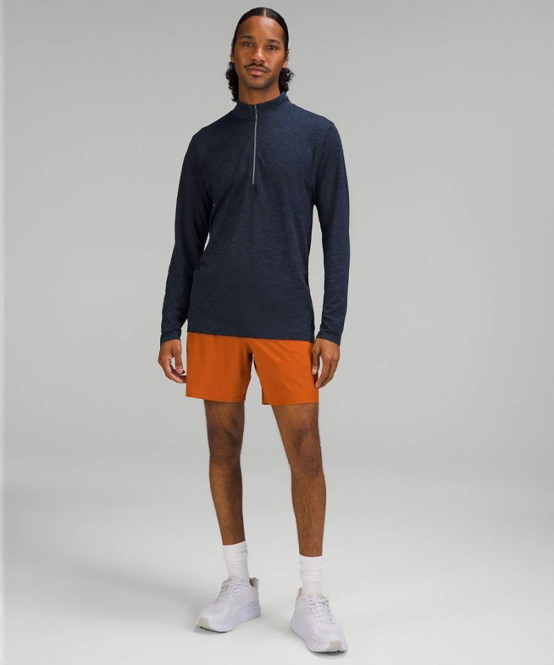 Lululemon Metal Vent Tech Midweight Half Zip Tröjor Herr Blå Marinblå Sverige | NCGWUT826