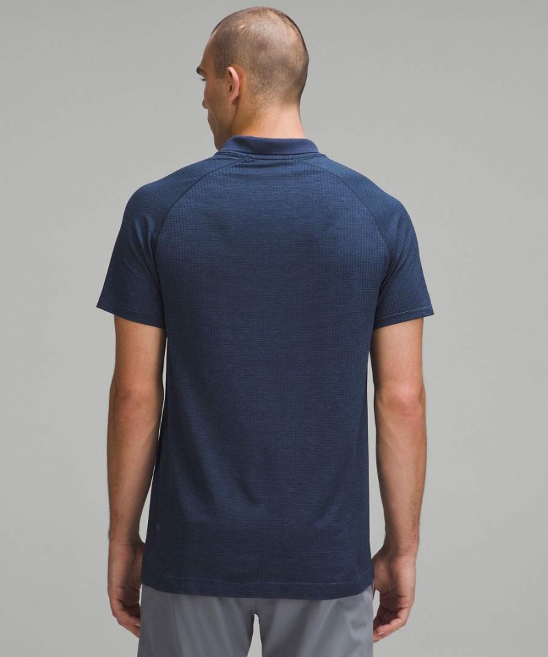 Lululemon Metal Vent Tech Piketröja Herr Blå Marinblå Sverige | IQVHJS940