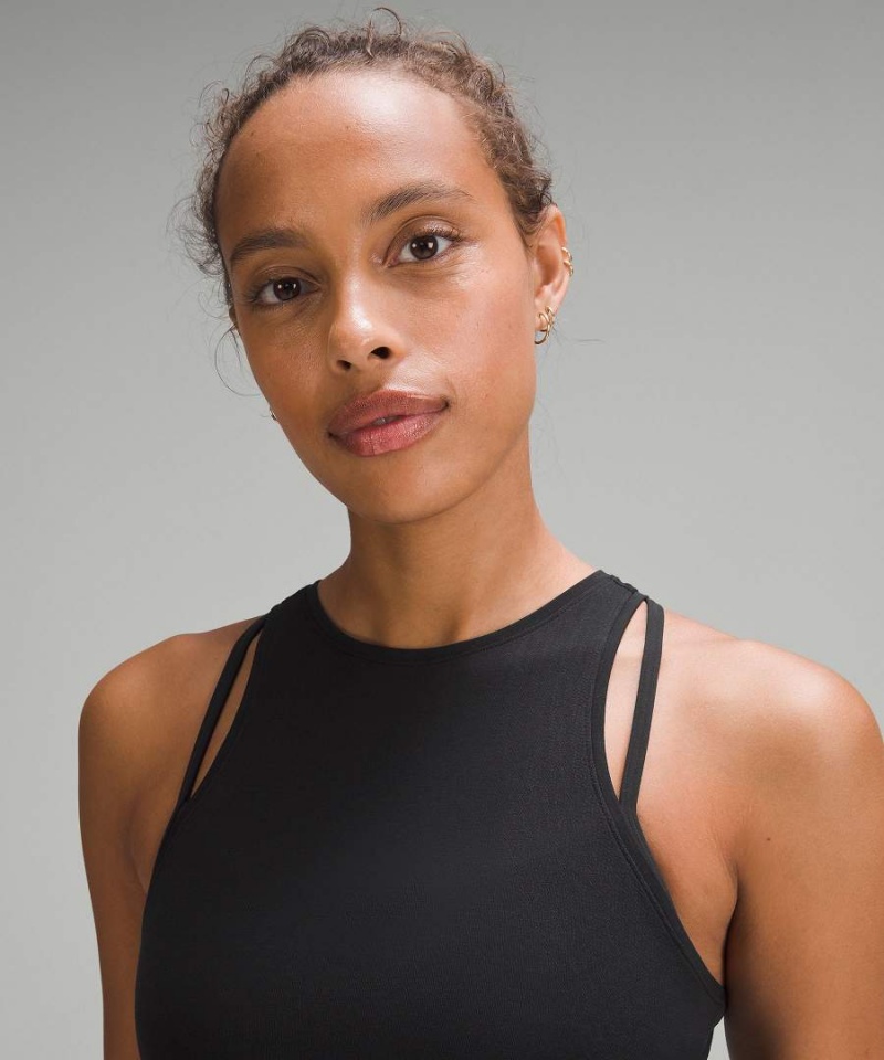 Lululemon Modal-Blend High-Neck Yoga Linne Dam Svarta Sverige | OYGWFE971