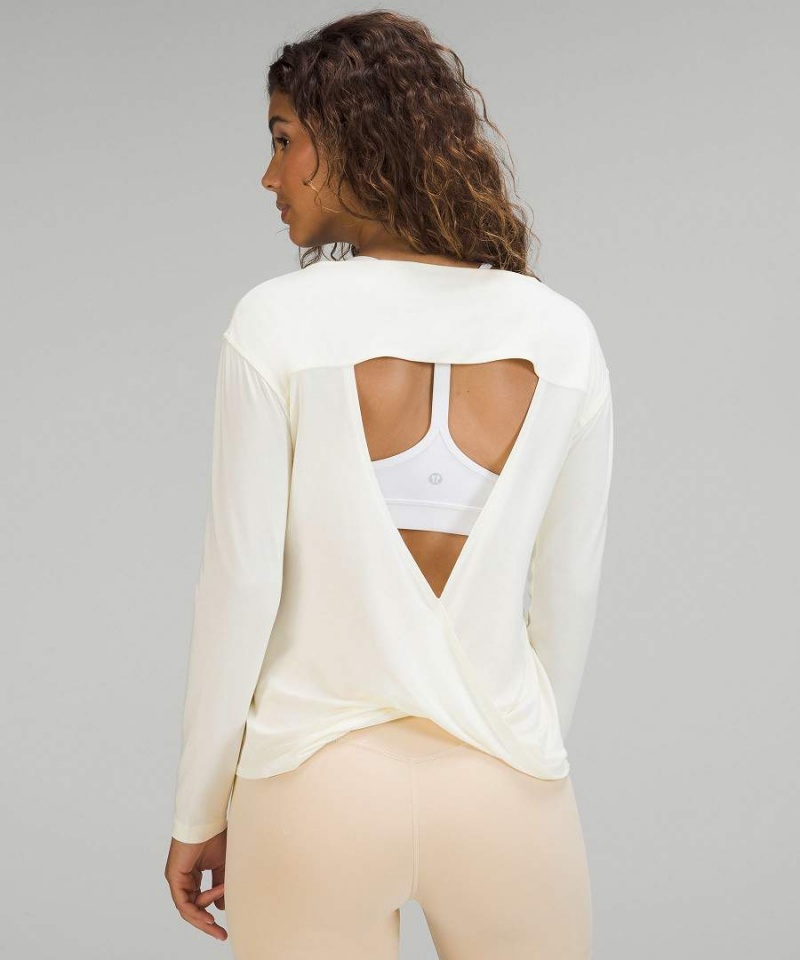 Lululemon Modal-Blend Open-Back Långärmad Tröja Dam Citron Sverige | JFENZC276