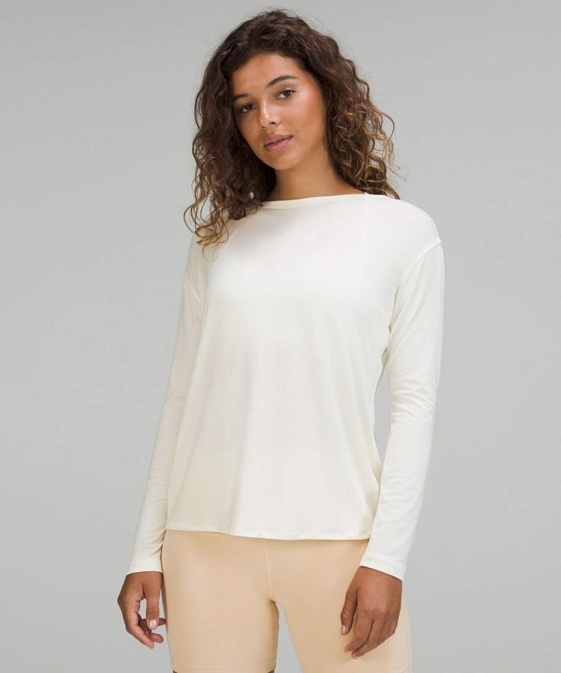 Lululemon Modal-Blend Open-Back Långärmad Tröja Dam Citron Sverige | JFENZC276