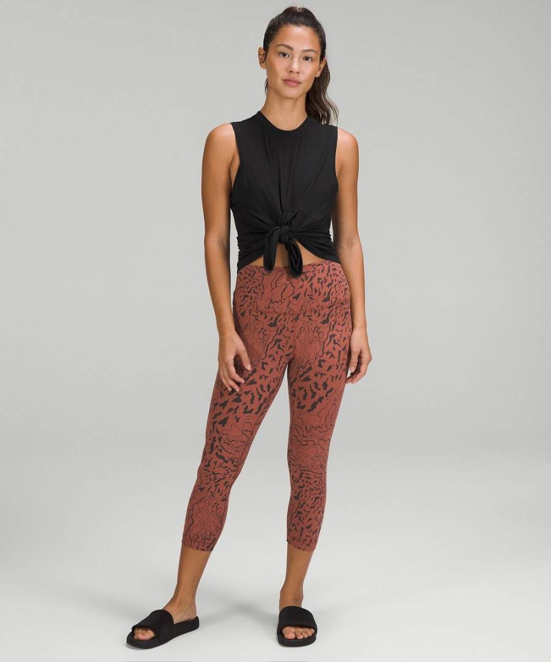 Lululemon Modal-Silk Blend Tie-Front Yoga Linne Dam Svarta Sverige | BHWNMI716