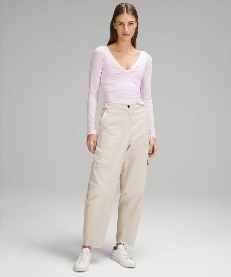 Lululemon Modal-Silk Blend V-Neck Långärmad Tröja Dam Rosa Sverige | HIWYAK063