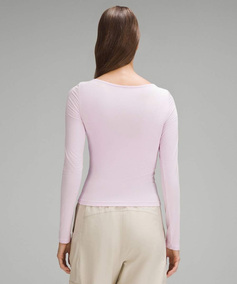 Lululemon Modal-Silk Blend V-Neck Långärmad Tröja Dam Rosa Sverige | HIWYAK063