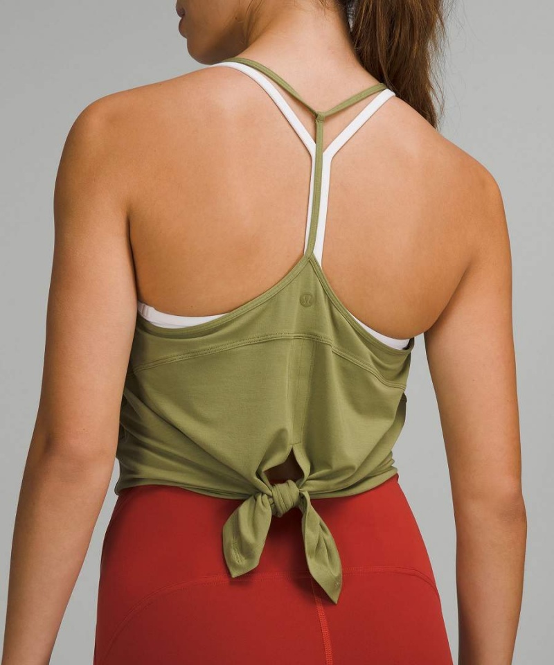 Lululemon Modal-Silk Yoga Linne Dam Bruna Gröna Sverige | RUTIZB126