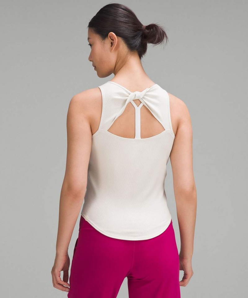 Lululemon Modal Silk Twist-Back Yoga Linne Dam Beige Sverige | SRVWCI172