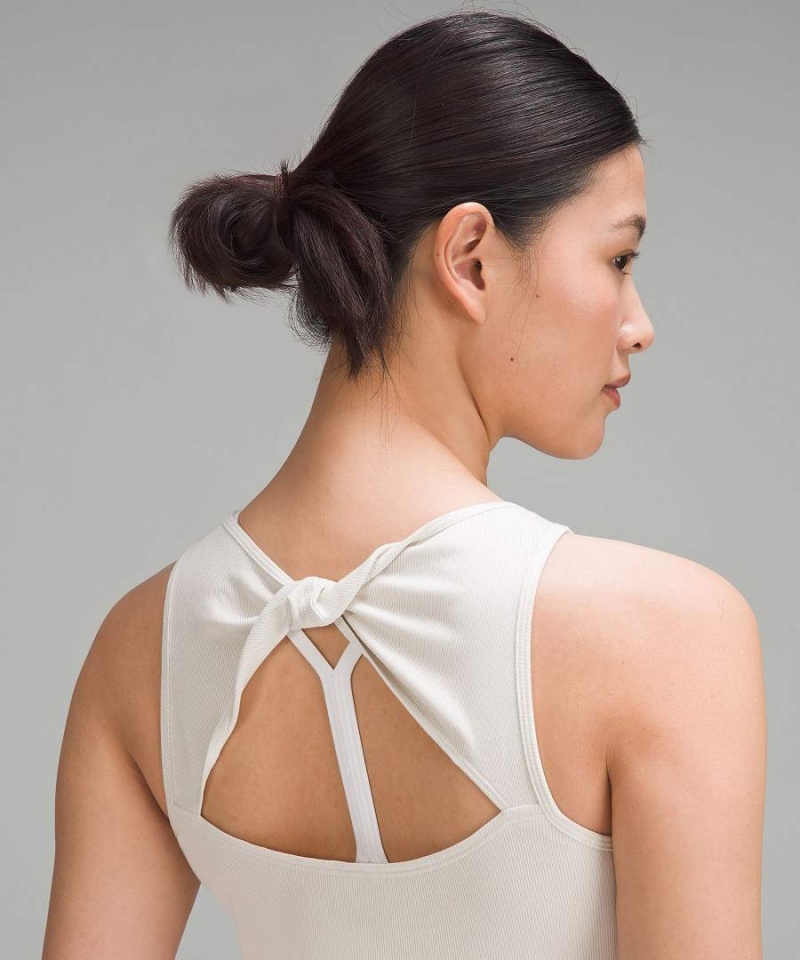 Lululemon Modal Silk Twist-Back Yoga Linne Dam Beige Sverige | SRVWCI172