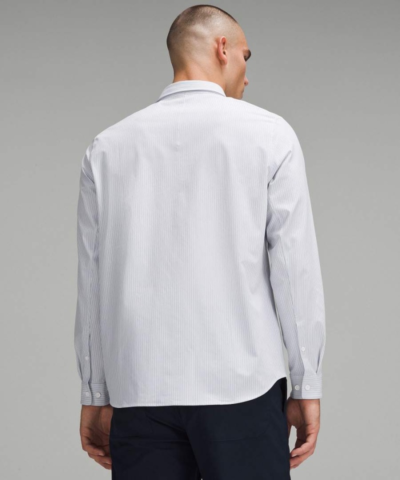 Lululemon New Venture Klassiska-Fit Långärmad Tröja Herr Vita Blå Beige Sverige | DEQHRL285