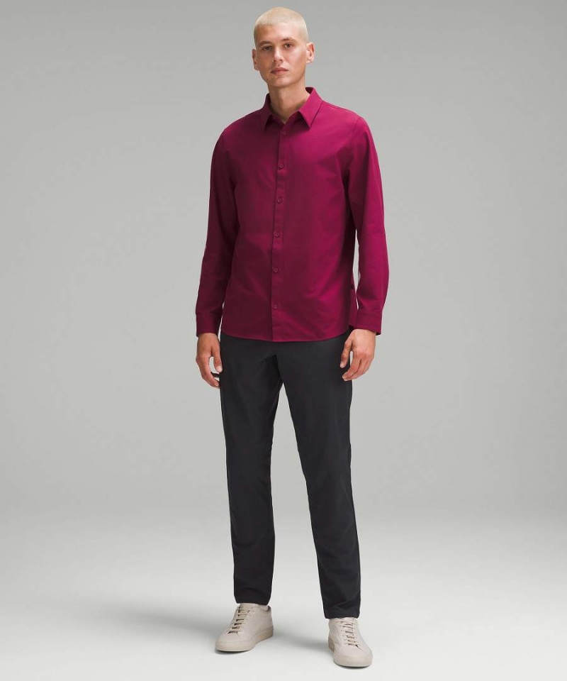 Lululemon New Venture Klassiska-Fit Långärmad Tröja Herr Vinröda Sverige | SUERXL094