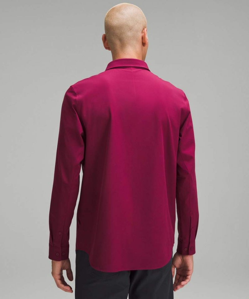 Lululemon New Venture Klassiska-Fit Långärmad Tröja Herr Vinröda Sverige | SUERXL094