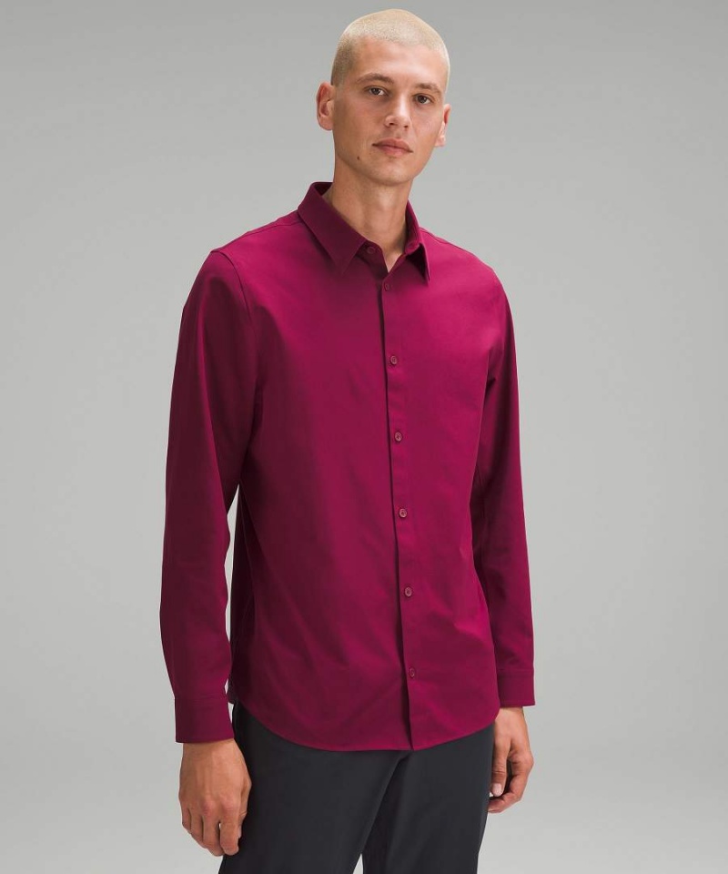 Lululemon New Venture Klassiska-Fit Långärmad Tröja Herr Vinröda Sverige | SUERXL094