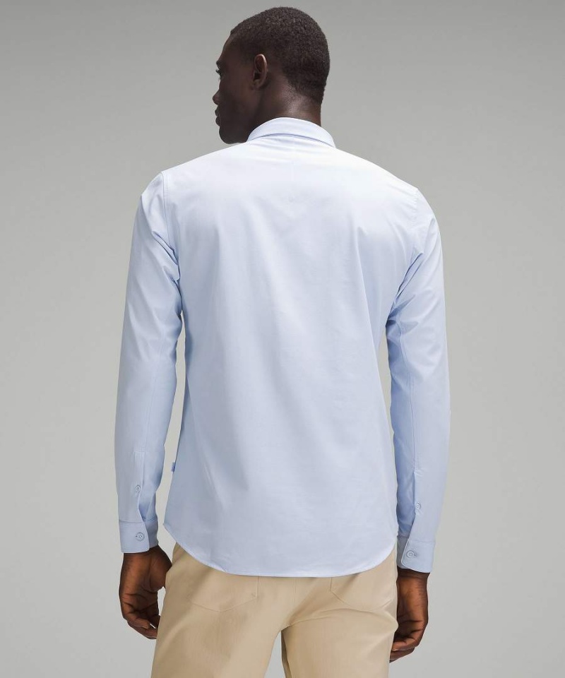 Lululemon New Venture Slim-Fit Långärmad Tröja Herr Blå Beige Sverige | TXSBKA073