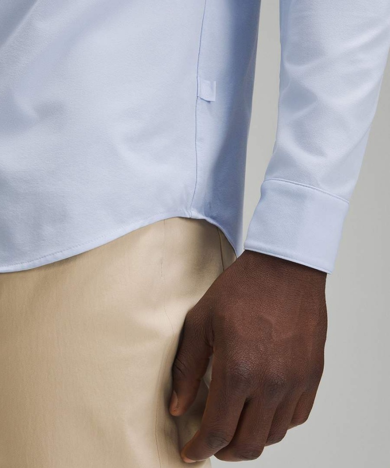 Lululemon New Venture Slim-Fit Långärmad Tröja Herr Blå Beige Sverige | TXSBKA073