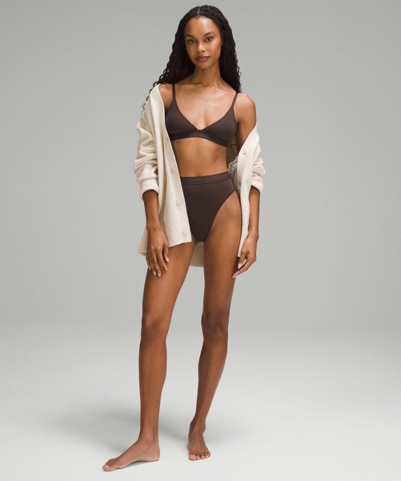 Lululemon Nulu Mesh Logo Triangle Bralette A/B Cup Sport BH Dam Choklad Sverige | YKTPDU830