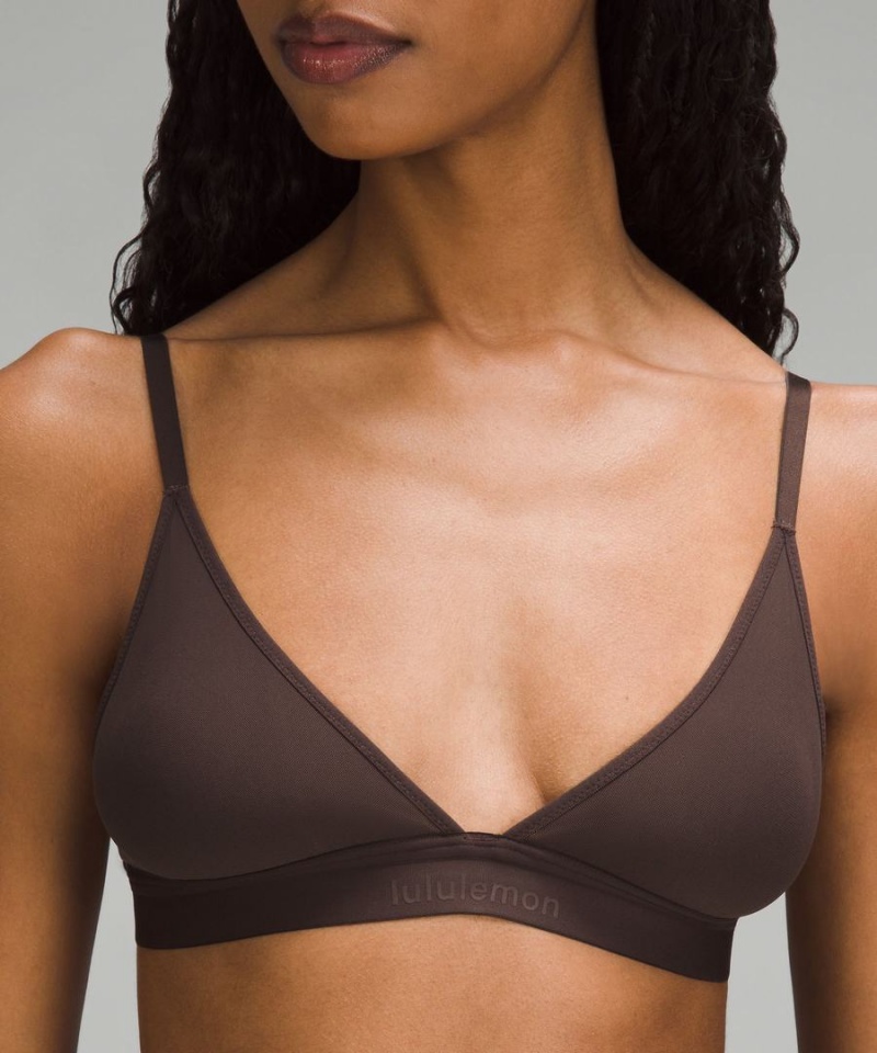 Lululemon Nulu Mesh Logo Triangle Bralette A/B Cup Sport BH Dam Choklad Sverige | YKTPDU830