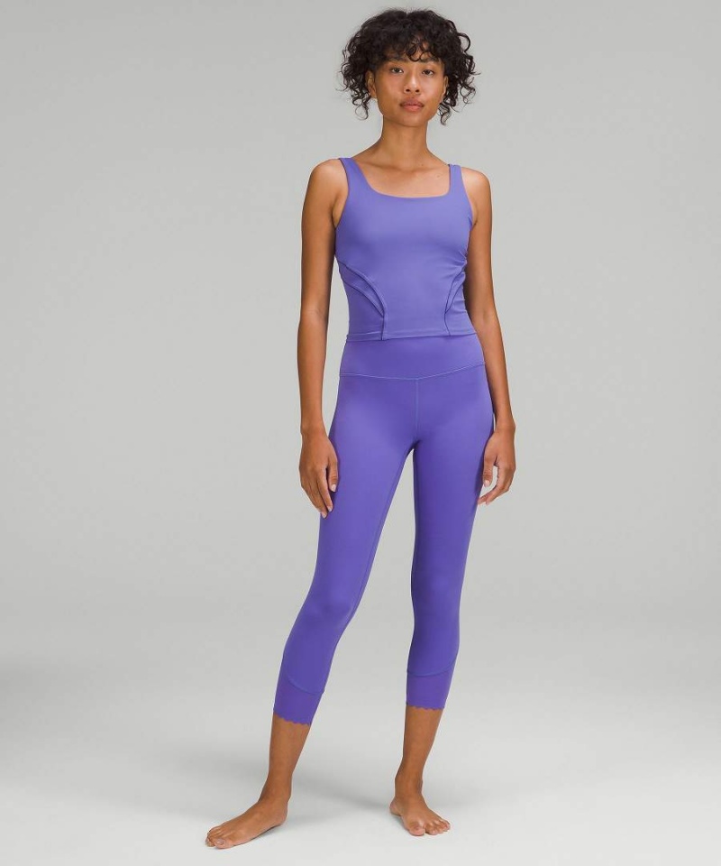 Lululemon Nulu and Mesh-Back Shelf-Bra Yoga Linne Dam Indigo Blå Sverige | TCNDWX137