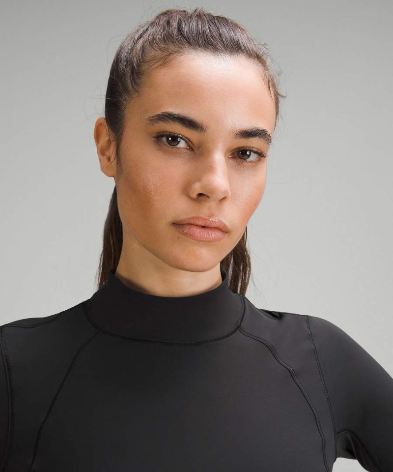 Lululemon Nulux Mockneck Långärmad Tröja Dam Svarta Sverige | KJBYQI059