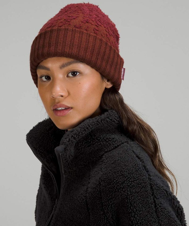 Lululemon Ombre Knit Textured Mössa Dam Röda Vinröda Röda Vinröda Sverige | MKISOZ519