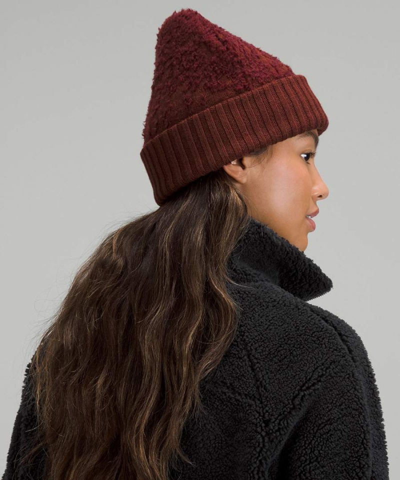 Lululemon Ombre Knit Textured Mössa Dam Röda Vinröda Röda Vinröda Sverige | MKISOZ519
