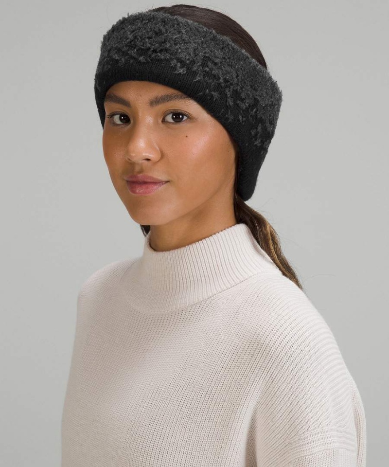 Lululemon Ombre Knit Textured Öronvärmare Dam Svarta Mörkgrå Sverige | LVJQGW257