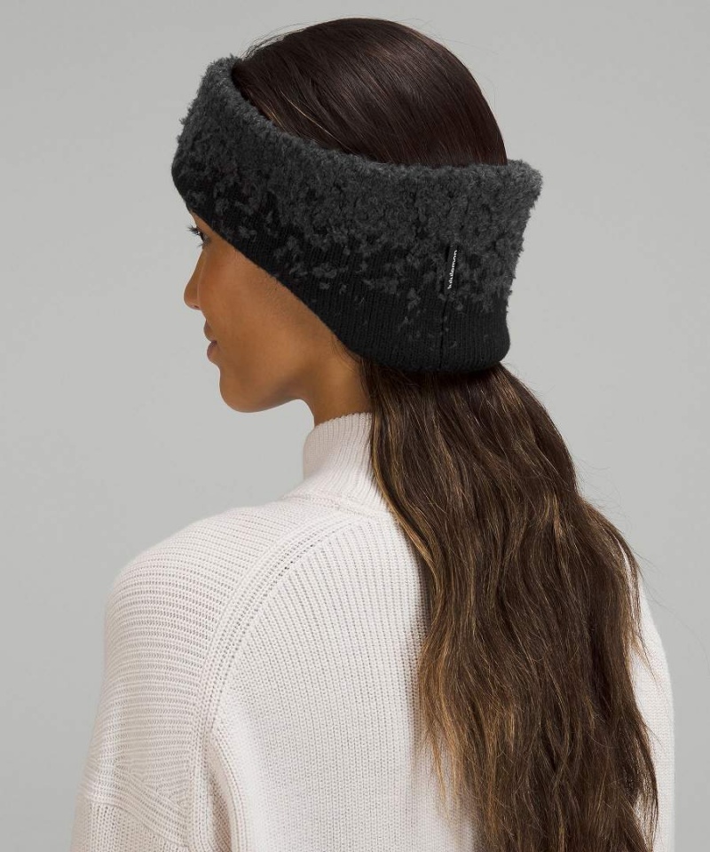 Lululemon Ombre Knit Textured Öronvärmare Dam Svarta Mörkgrå Sverige | LVJQGW257