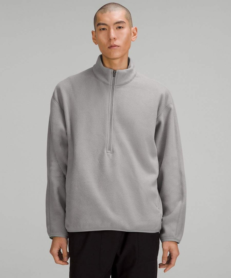 Lululemon Oversized Fleece Half Zip Tröjor Herr Grå Sverige | WFUJRH126