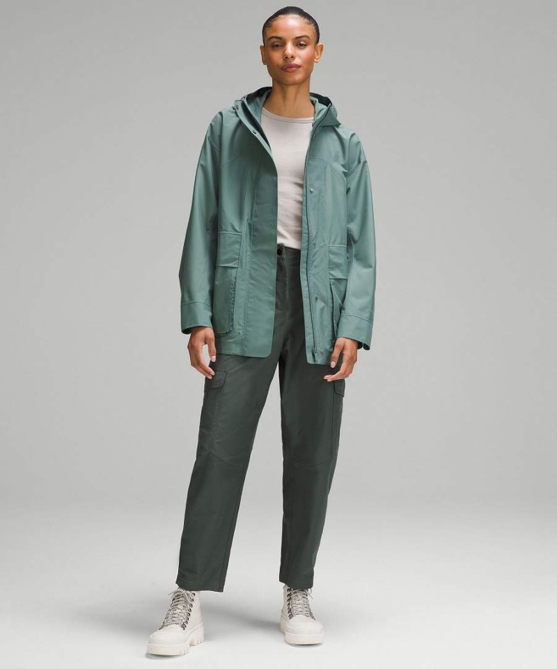 Lululemon Oversized Hooded Regnjackor Dam Mörkgröna Sverige | HNZGOI209