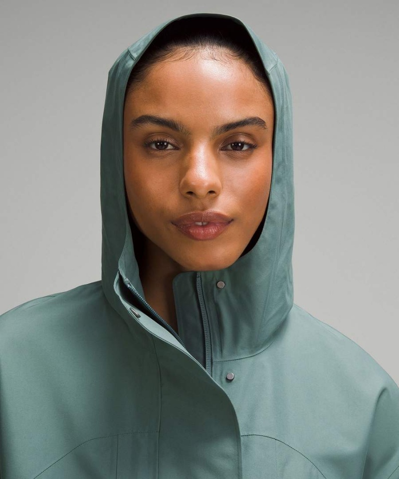 Lululemon Oversized Hooded Regnjackor Dam Mörkgröna Sverige | HNZGOI209