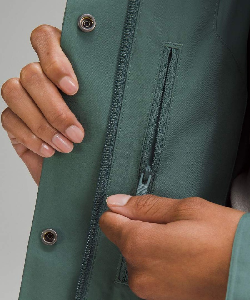 Lululemon Oversized Hooded Regnjackor Dam Mörkgröna Sverige | HNZGOI209