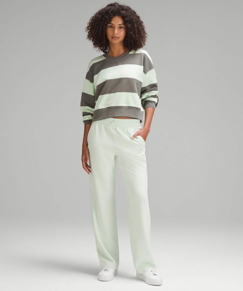 Lululemon Perfectly Oversized Cropped Crew Tröjor Dam Grå Olivgröna Gröna Sverige | EMZDXU931