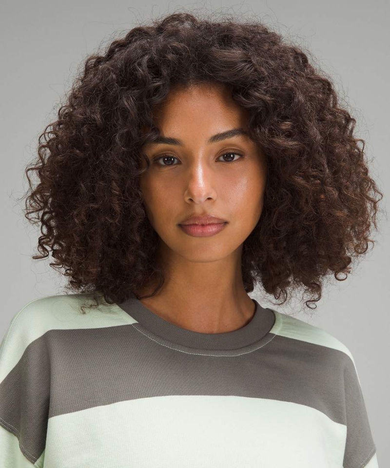 Lululemon Perfectly Oversized Cropped Crew Tröjor Dam Grå Olivgröna Gröna Sverige | EMZDXU931