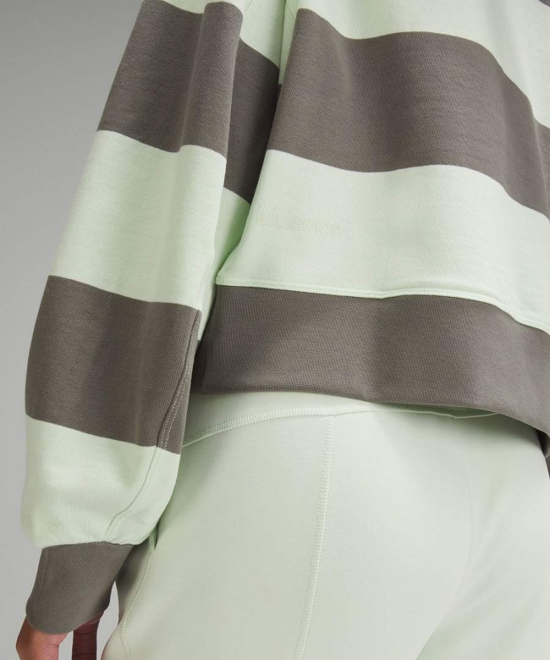 Lululemon Perfectly Oversized Cropped Crew Tröjor Dam Grå Olivgröna Gröna Sverige | EMZDXU931