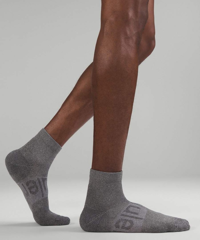 Lululemon Power Stride Ankle 3 Pack Strumpor Herr Grå Sverige | KTACEB098