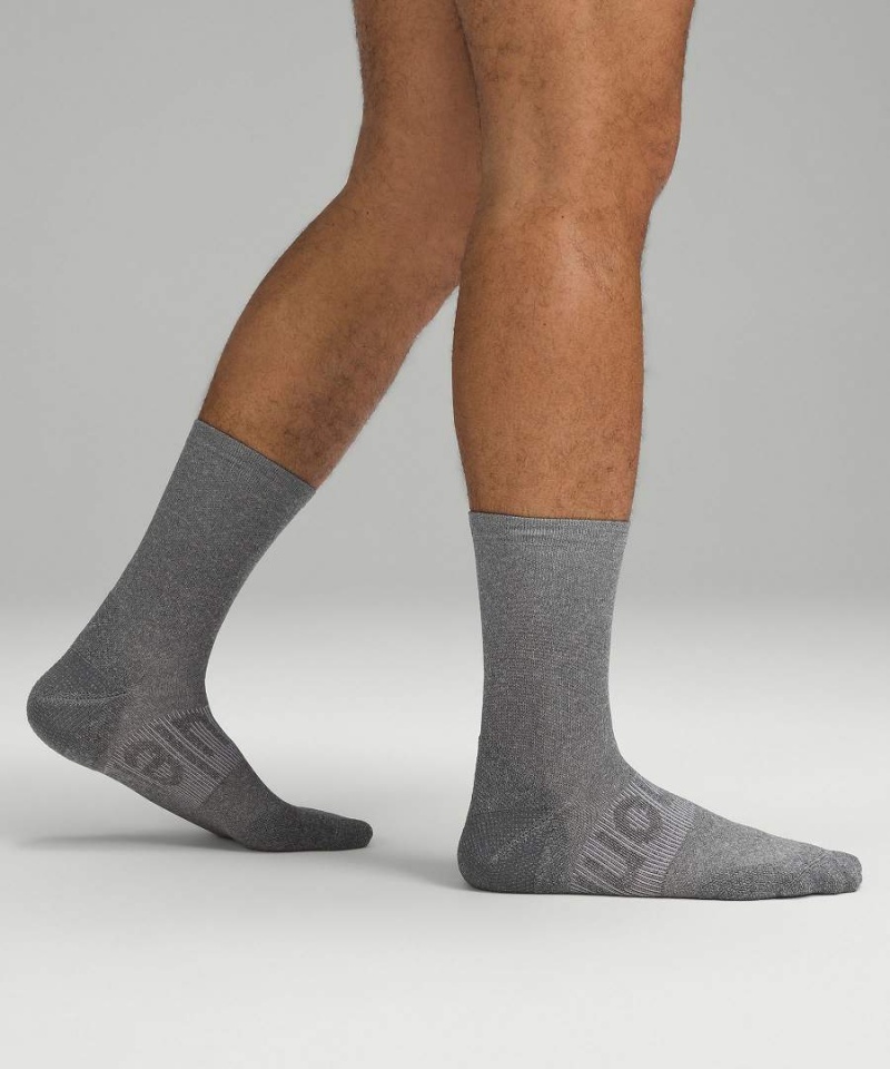 Lululemon Power Stride Crew 3 Pack Strumpor Herr Grå Sverige | VNLFBZ328