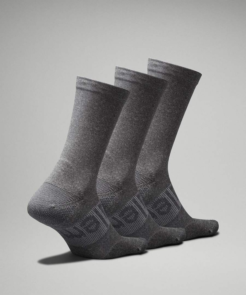 Lululemon Power Stride Crew 3 Pack Strumpor Herr Grå Sverige | VNLFBZ328